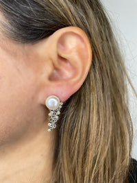  Pearl & Rosecut Diamonds Earrings