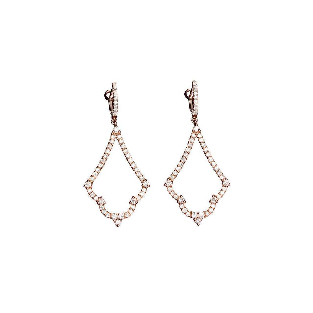 14K Rose Gold Earrings with Diamonds
