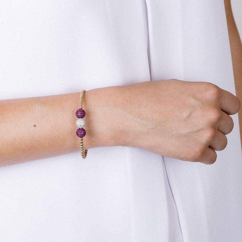 18K Rose Gold Cuff with Ball Ruby & Diamond