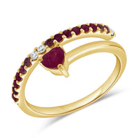 Ruby Heart Ombre with Diamond for Yellow Gold Ring.  10 Pink Sapphire: 0.48 ct 5 Ruby: 0.32 ct 3 Diamonds: 0.06 ct 14K Yellow Gold weight: 2.60 grams