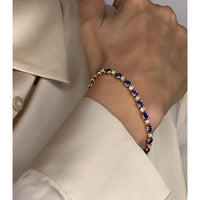Sapphire & Diamonds Rounded Bezels Bracelet
