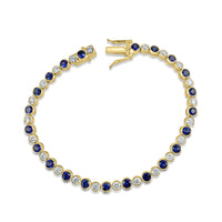 Sapphire & Diamonds Rounded Bezels Bracelet