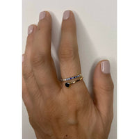 Sapphire Heart Ombre with Diamond for Yellow Gold Ring.