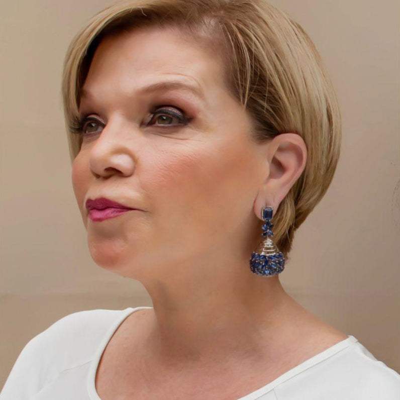 Ball Kyanite & Diamond Earrings