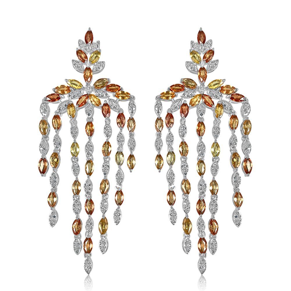 Yellow Sapphire Diamond Marquise Cut Earrings Adriana Fine Jewelry