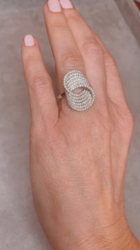 Multi Circles Diamond Ring in 18K White Gold