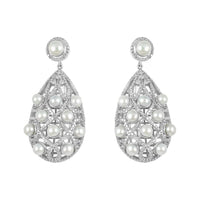 Pearls & Diamond Long Drop Earrings