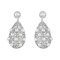 Pearls & Diamond Long Drop Earrings