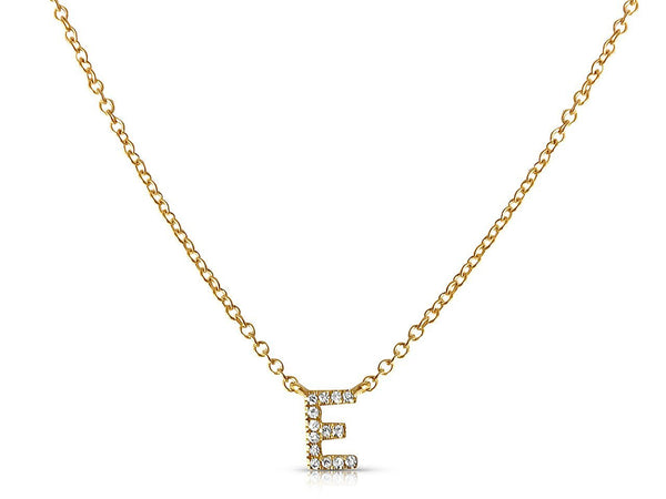 Personalized Diamond Initial in solid 14k yellow gold