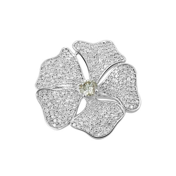 Flower Bloom Diamond Ring  Diamond: 1.41 ct Silver with Rhodium Plated 