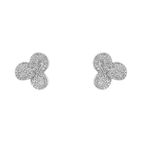 Flower Studs 14K White Gold Diamonds