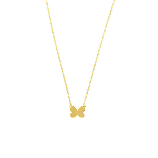 14K Yellow Gold Butterfly Necklace